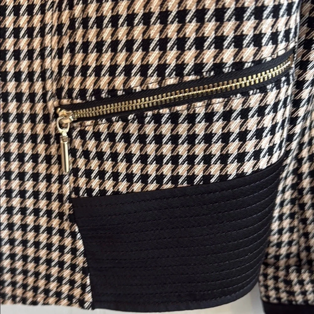 White House Black Market Houndstooth Zip-Up Jacket size 14 - Picture 5 of 13
